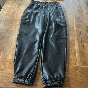 Abercrombie & Fitch Black Faux Leather Joggers
